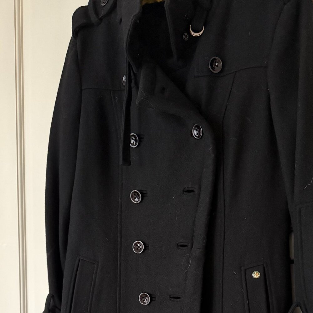 EVER Brand Women's Long Black Winter wool coat size  Petite